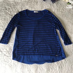 Calvin Klein Cobalt blue & black blouse